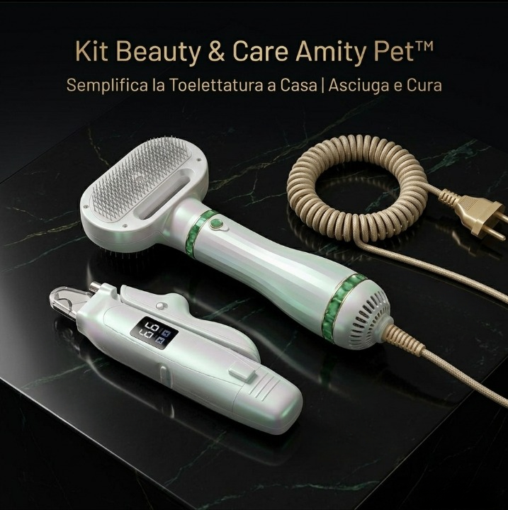 Amity Pet™ WarmGroom – Spazzola Asciugante 2-in-1 per Animali