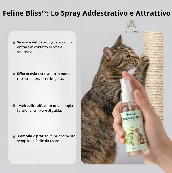 Feline Bliss™: Lo Spray Addestrativo e Attrattivo all'Erba Gatta Naturale