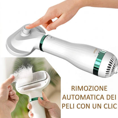 Amity Pet™ WarmGroom – Spazzola Asciugante 2-in-1 per Animali