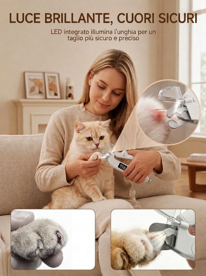 Amity Pet™ CareClaw – Tagliaunghie e Lima LED per Animali