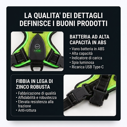 NightGuard™ – Pettorina LED Ricaricabile ad Alta Visibilità per Cani e Gatti