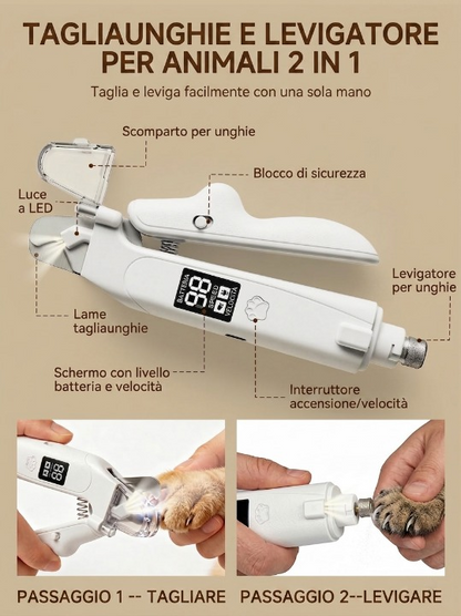 Amity Pet™ CareClaw – Tagliaunghie e Lima LED per Animali