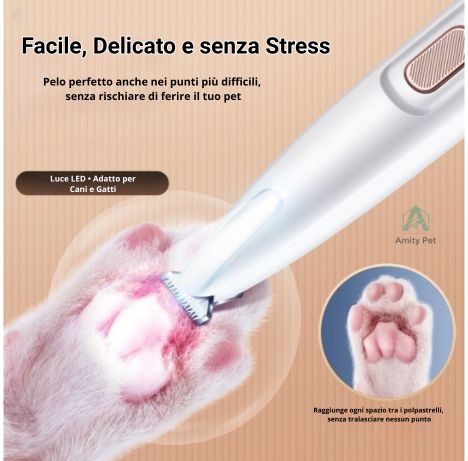 AmityPet PawTrim™ – Rifinitore con LED per Zampe e Zone Delicate