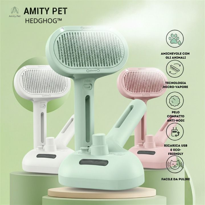 AmityPet HEDGHOG™ Spazzola a Vapore 3-in-1