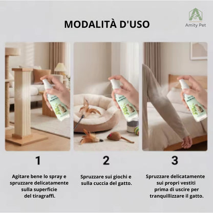 Feline Bliss™: Lo Spray Addestrativo e Attrattivo all'Erba Gatta Naturale